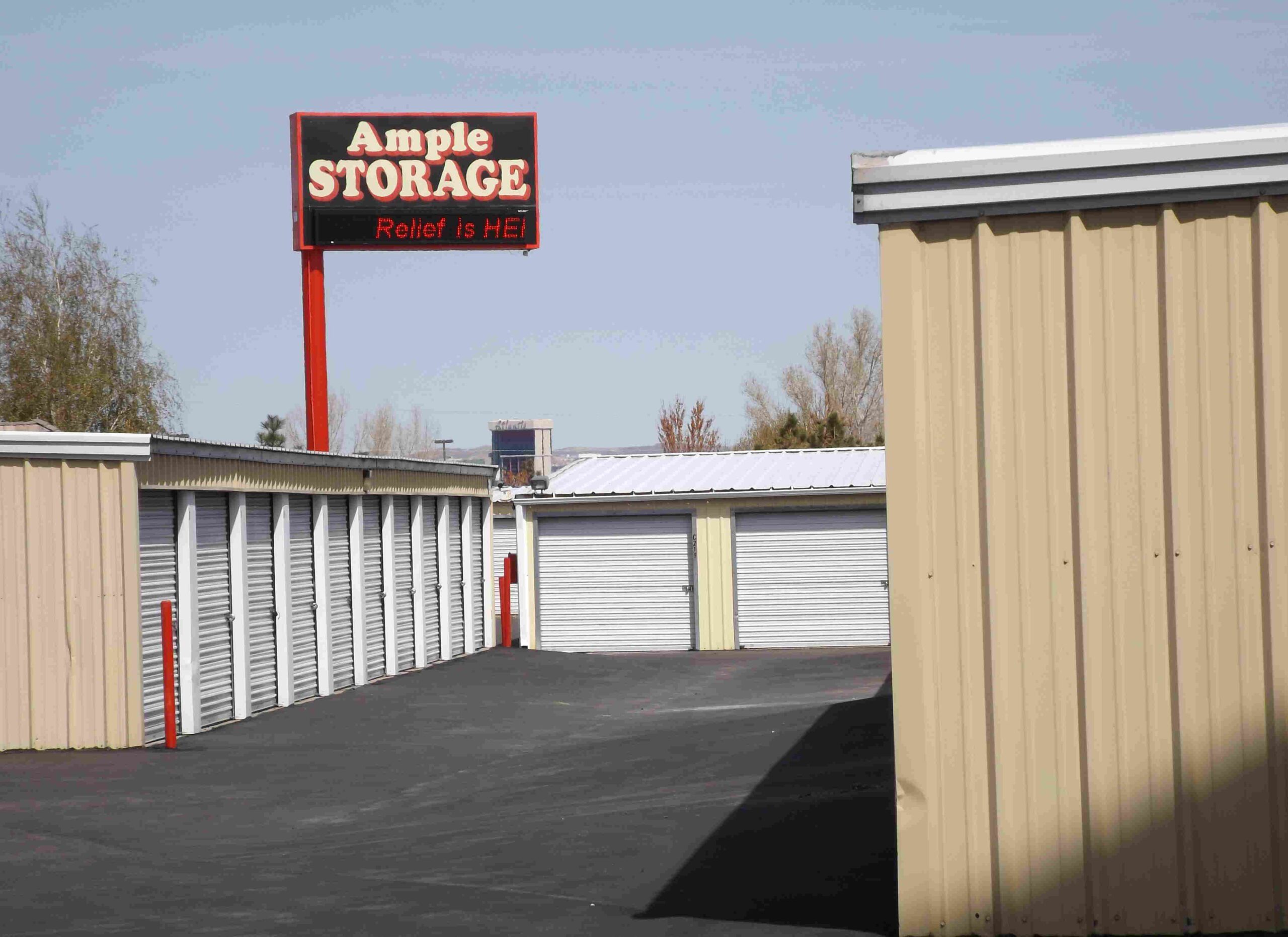 Ample's sign for cheap self storage.
